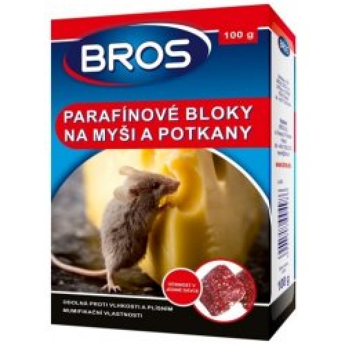 BROS Parafínové bloky na myši a potkany 100g - rodenticid